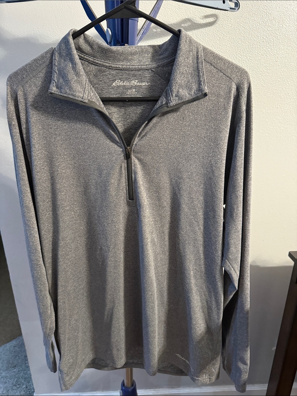 Eddie Bauer Men's Heather Gray Half-Zip Performance Sweater